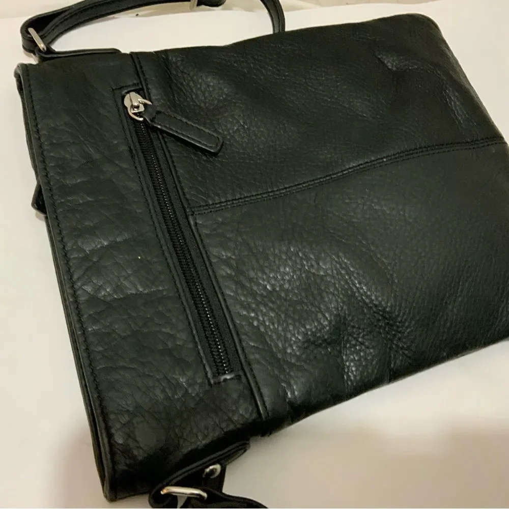 Margot Crossbody Bag Black Genuine Leather Handbag Purse Small